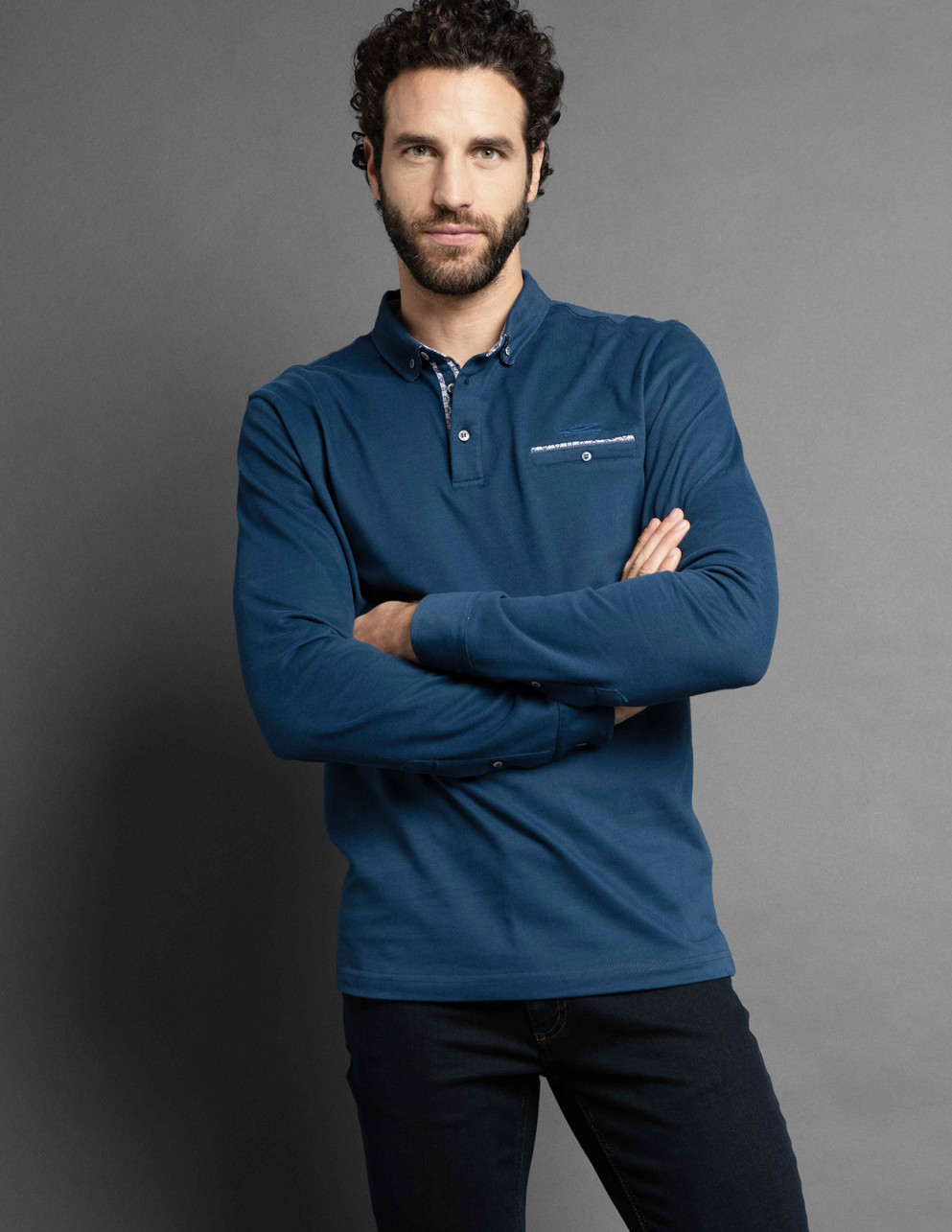 Polo LOUABLE Bleu acier
