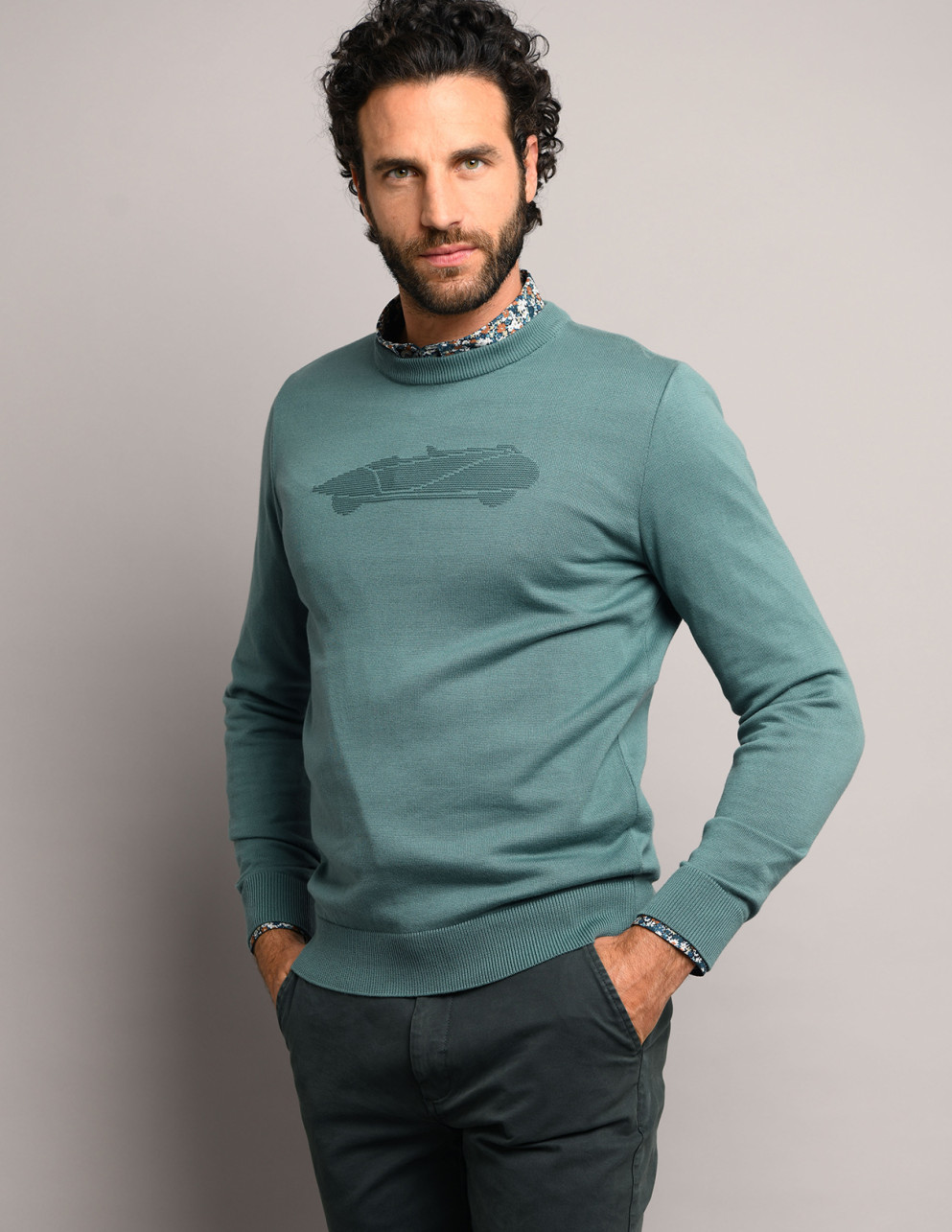 Pull TOURNON Bleu brume