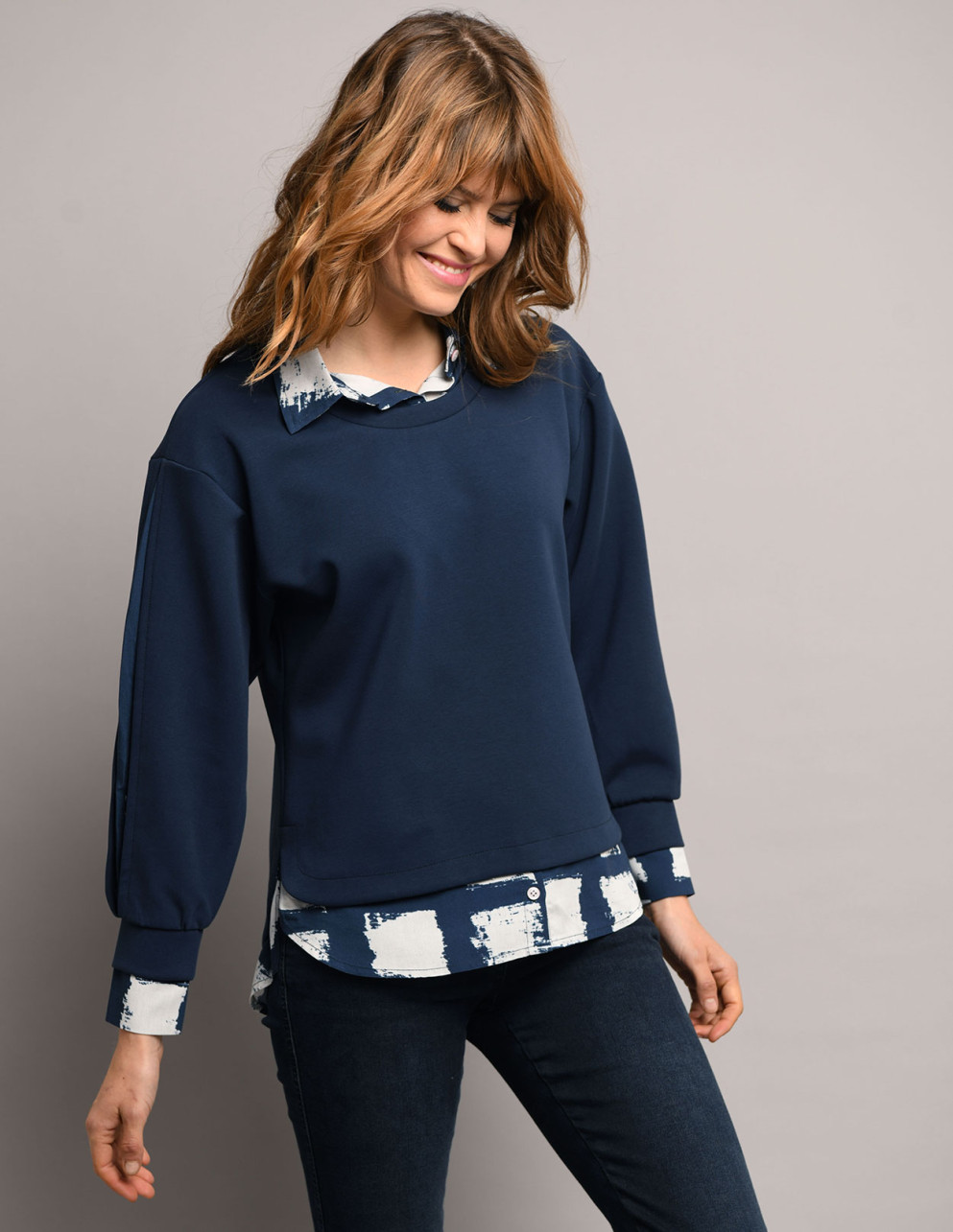 Sweat-shirt avec chemise...