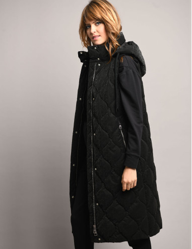 Impermeable/abrigo acolchado Negro