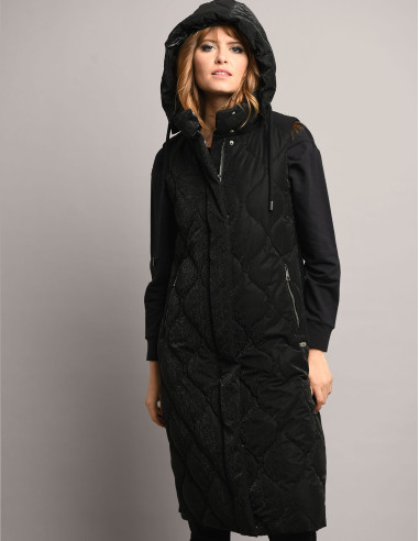 Impermeable/abrigo acolchado Negro