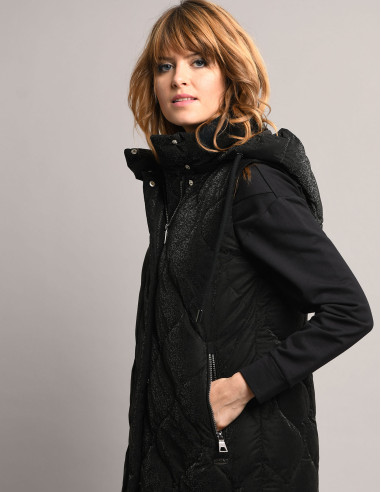 Impermeable/abrigo acolchado Negro