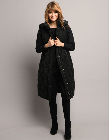 Impermeable/abrigo acolchado Negro