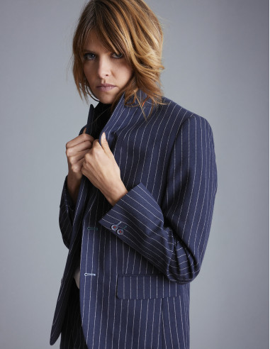 Blazer à rayures VERRERIE Bleu marine