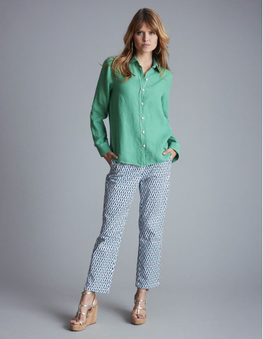 Chemise en lin CARAMY Vert