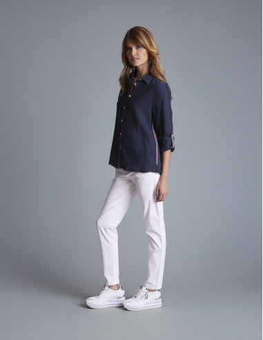 Chemise en lin CARAMY Bleu marine