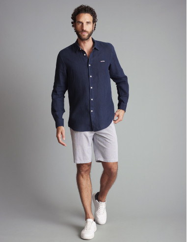 Bermuda rayé Bleu PINARELLU