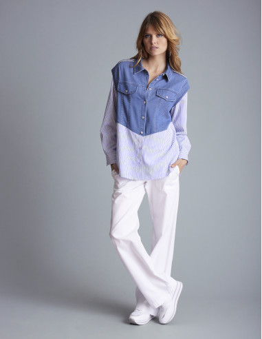 Chemise en jean CLAVETTE Bleu