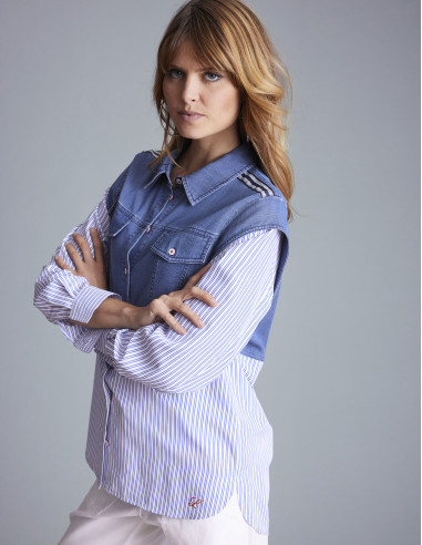 Chemise en jean CLAVETTE Bleu