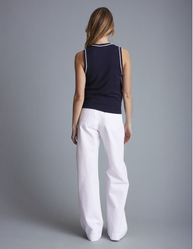 Débardeur en maille TREMBLET Bleu marine