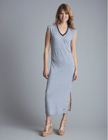 Robe à motifs ROCHELAIS Bleu