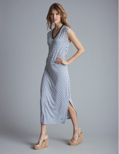 Robe à motifs ROCHELAIS Bleu