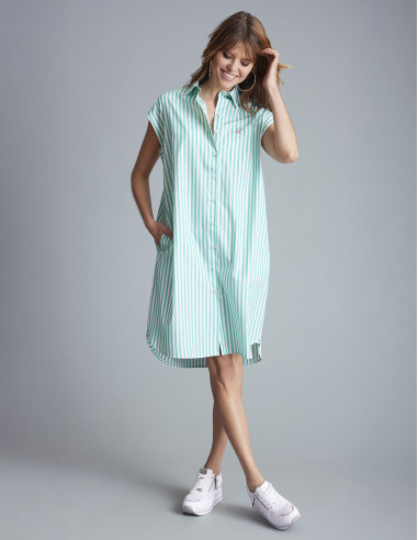 Robe à rayures Verte