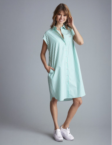Robe à rayures Verte