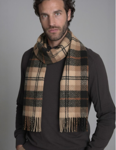 Echarpe AIQUEYRAS Carreaux Marron