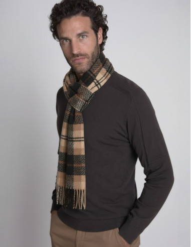 Echarpe AIQUEYRAS Carreaux Marron