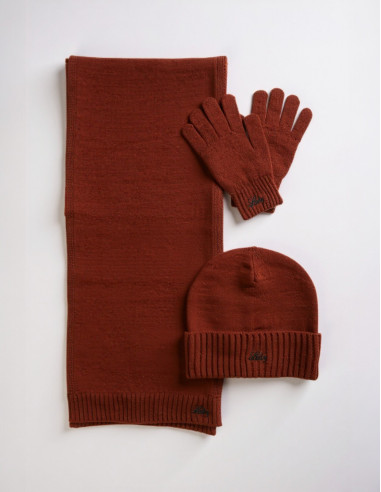 Coffret écharpe bonnet ga Grenat