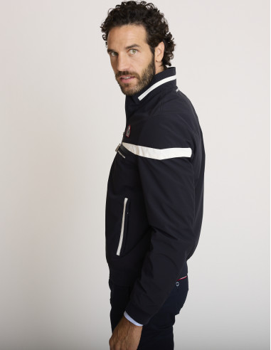 Chaqueta elástica con cremallera azul...