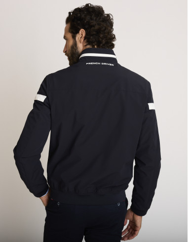 Chaqueta elástica con cremallera azul...