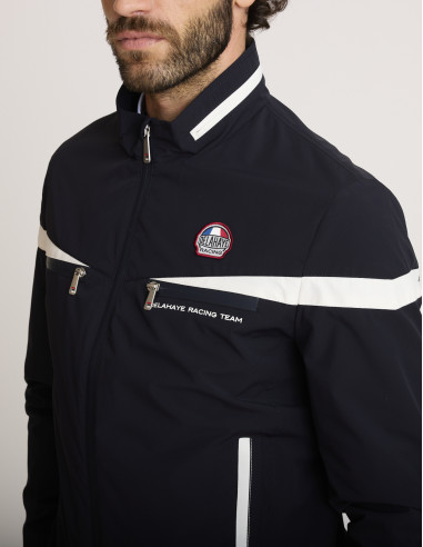 Chaqueta elástica con cremallera azul...