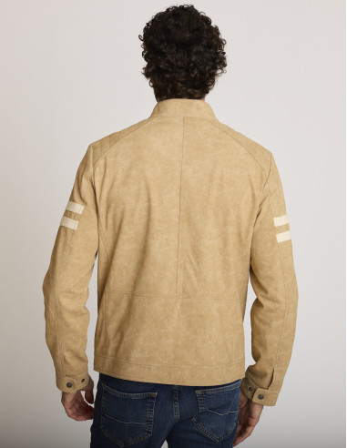Blouson suède beige BARNARD