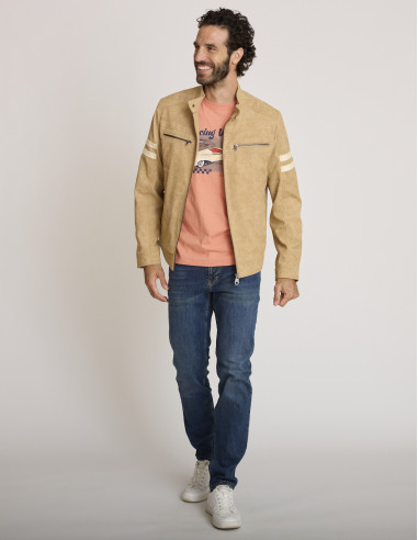 Blouson suède beige BARNARD