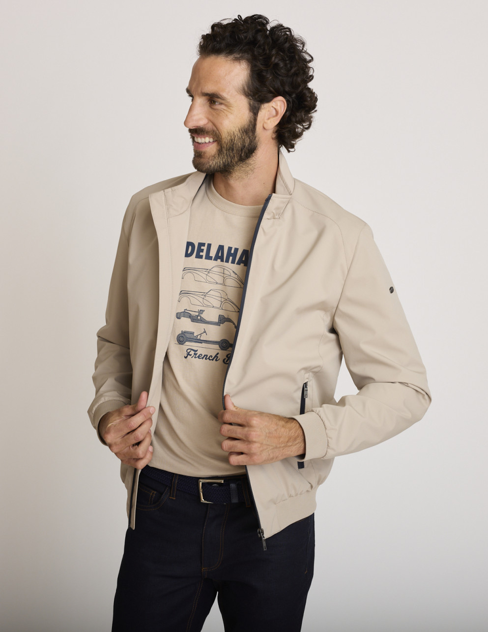 Chaqueta elástica beige BECRUX