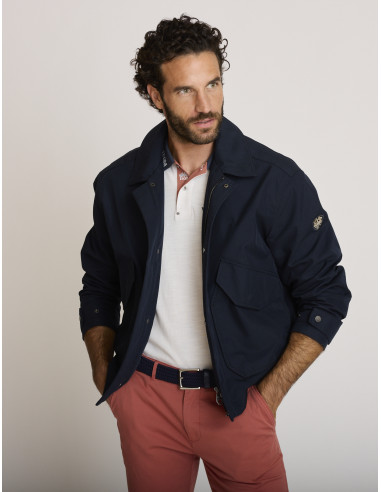 Giacca leggera in cotone blu navy BELEL
