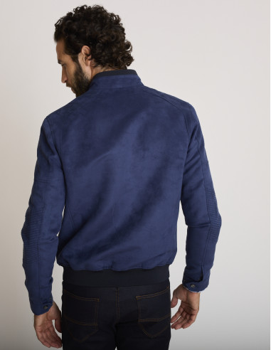 Chaqueta de ante azul BELLATRIX
