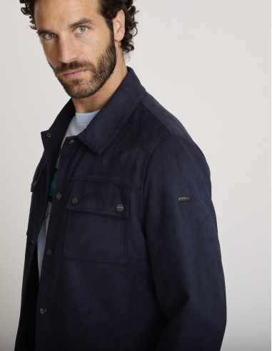 Chaqueta efecto ante azul marino BIBHA