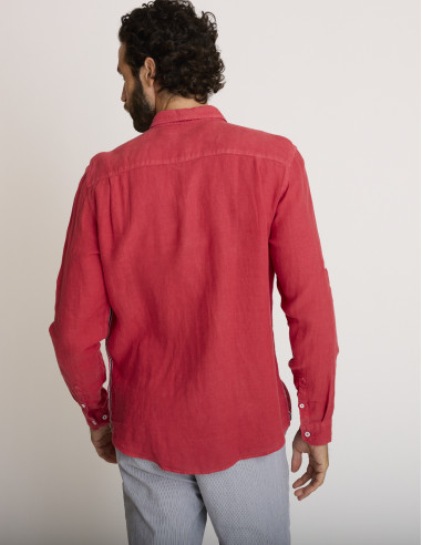 Camisa ligera de lino rojo CAGAYAN