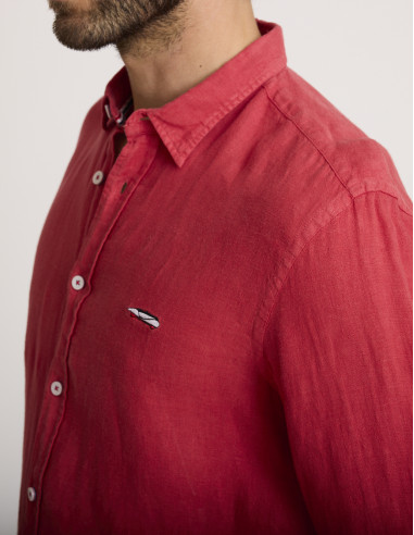 Camisa ligera de lino rojo CAGAYAN