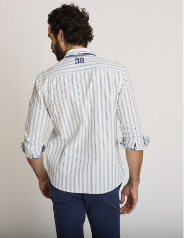 Camisa de algodón a rayas beige CEGINUS