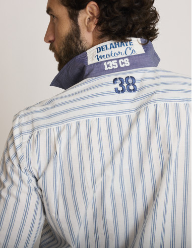 Camicia in cotone a righe beige CEGINUS