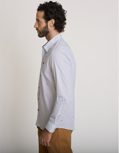 Chemise imprimée en coton bleue CHASON