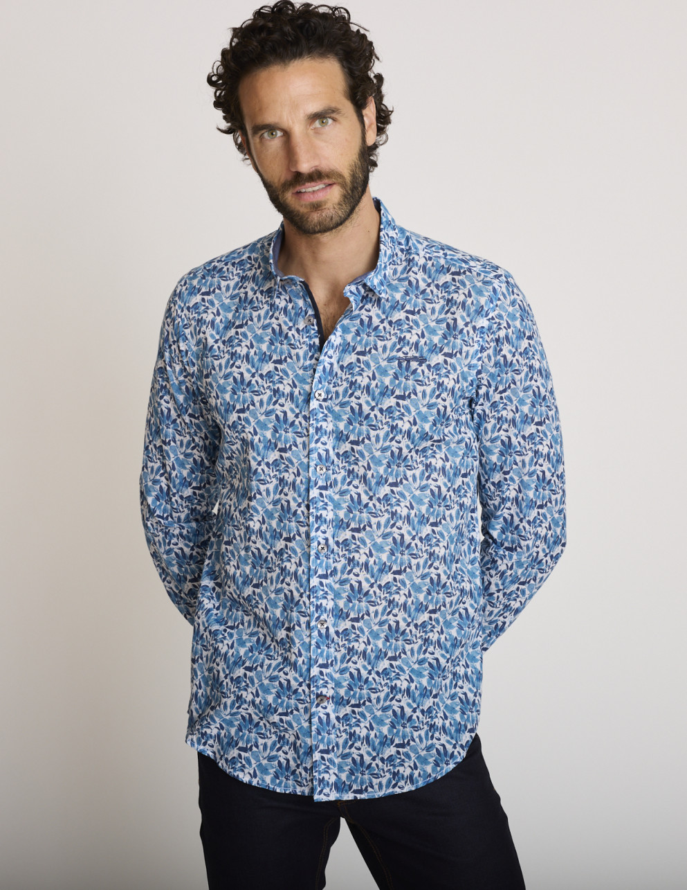 Camicia in cotone stampato...