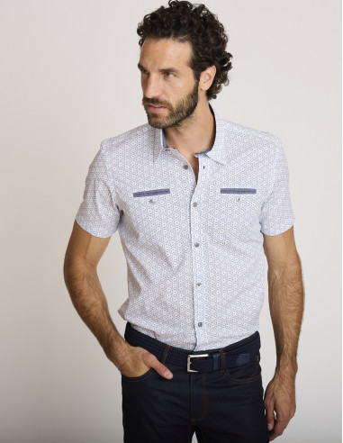 Camicia a maniche corte blu CHORT