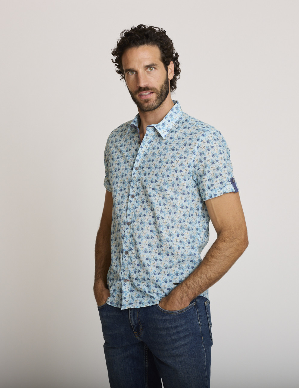 Camicia stampata in cotone...