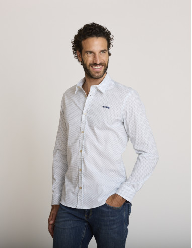 Camicia elasticizzata verde acqua CORNU