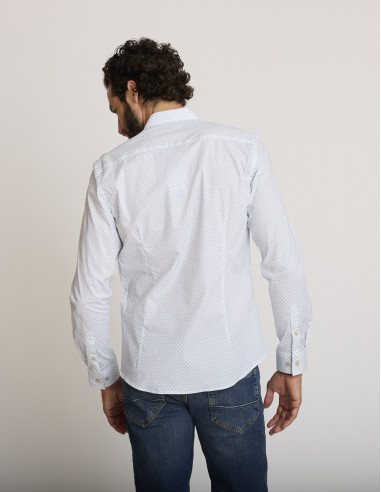 Camicia elasticizzata verde acqua CORNU