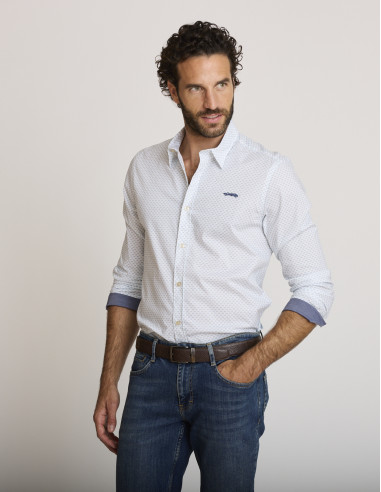 Camicia elasticizzata verde acqua CORNU