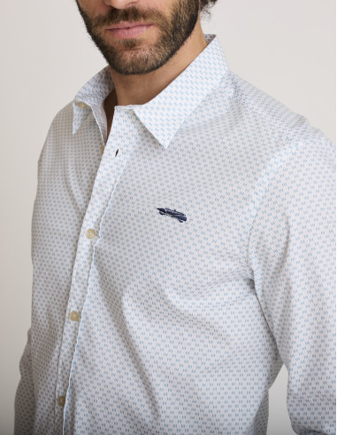 Camicia elasticizzata verde acqua CORNU