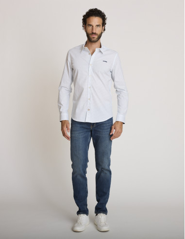 Camicia elasticizzata verde acqua CORNU