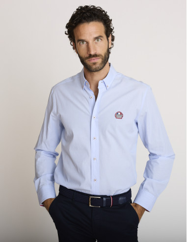 Chemise coton bleu ciel CARACAL