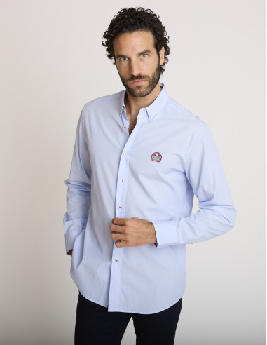 Chemise coton bleu ciel CARACAL