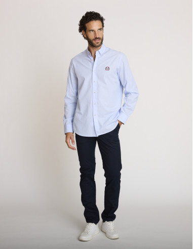 Chemise coton bleu ciel CARACAL