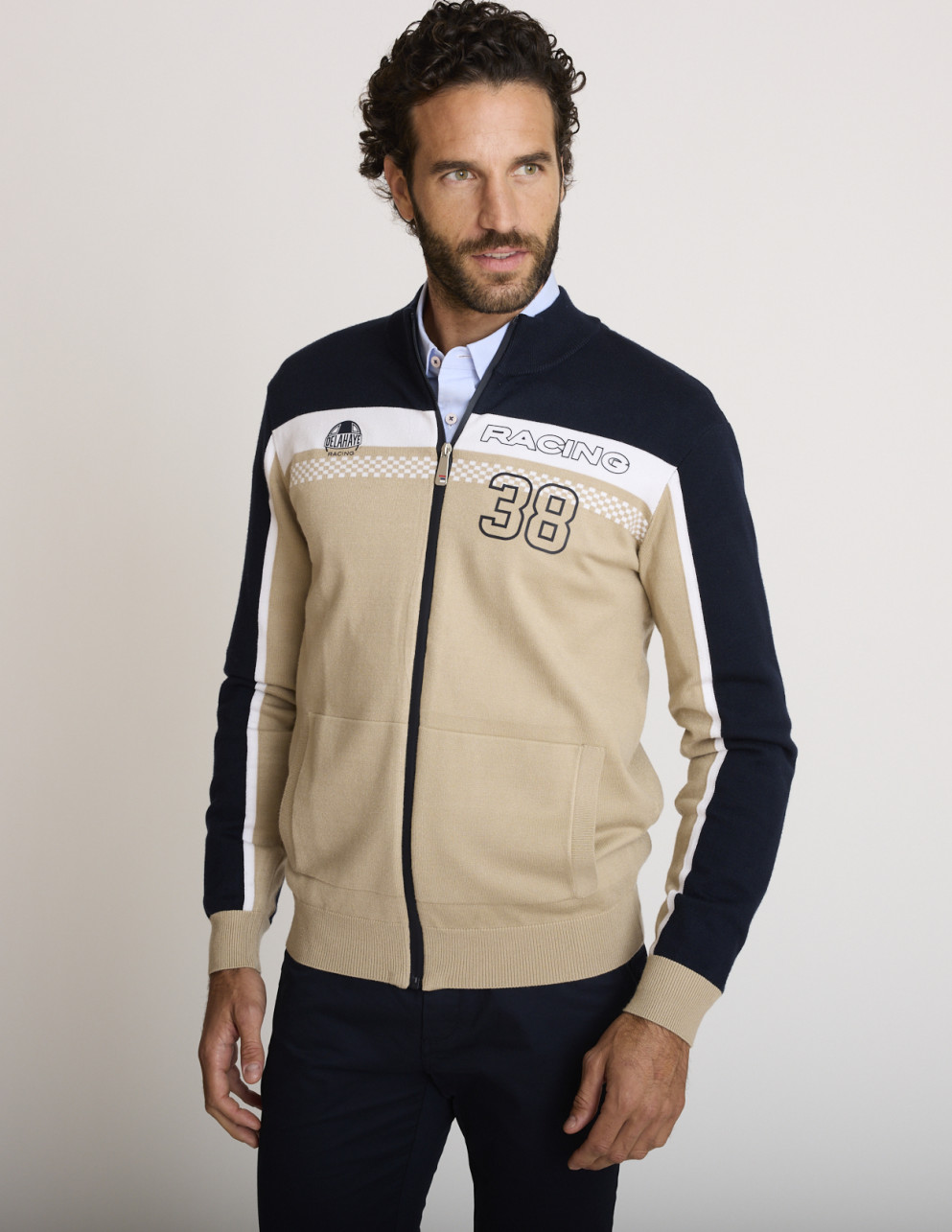 Gilet zippé beige GACRUX