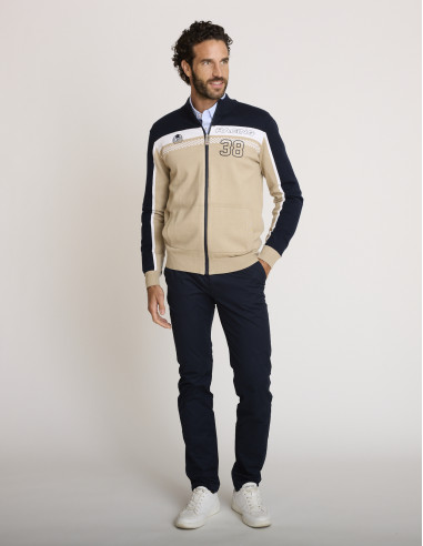 Gilet con zip beige GACRUX