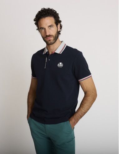 Polo in cotone blu navy LASUPER