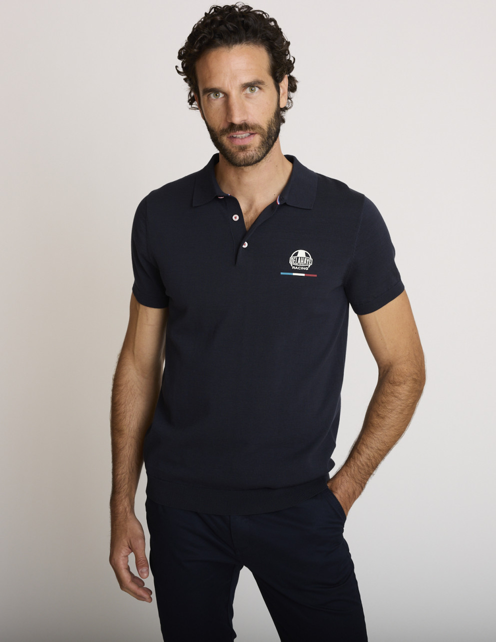 Polo in cotone blu navy LAMBDA